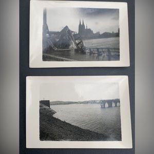 WWII 1945 Germany Photos Cologne Bridge Rhine River Destruction 3.5 x 2 3/8